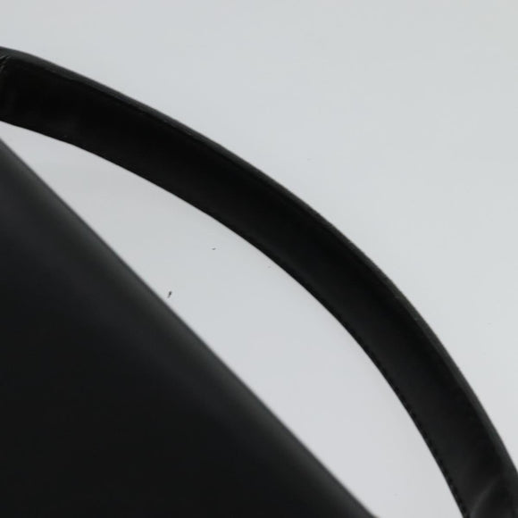 CELINE Hand Bag Leather Black Gold Auth 125958