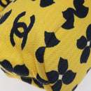 CHANEL Hand Bag Cotton Yellow CC Auth 125960V-16