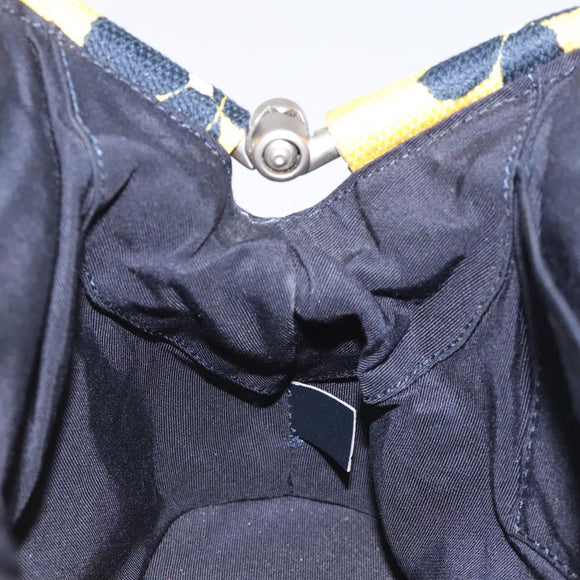 CHANEL Hand Bag Cotton Yellow CC Auth 125960V