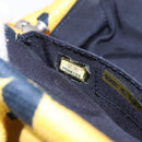 CHANEL Hand Bag Cotton Yellow CC Auth 125960V-12