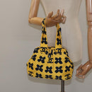 CHANEL Hand Bag Cotton Yellow CC Auth 125960V-21