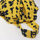 CHANEL Hand Bag Cotton Yellow CC Auth 125960V-6