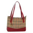 BURBERRY Nova Check Tote Bag Canvas Beige Gold Auth 125962-1