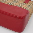 BURBERRY Nova Check Tote Bag Canvas Beige Gold Auth 125962-9
