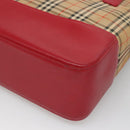 BURBERRY Nova Check Tote Bag Canvas Beige Gold Auth 125962-15