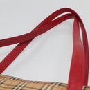 BURBERRY Nova Check Tote Bag Canvas Beige Gold Auth 125962-8