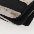 CHANEL Chain Shoulder Bag Nylon Black Silver CC Auth 125969-18