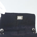 CHANEL Chain Shoulder Bag Nylon Black Silver CC Auth 125969-8
