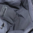 CHANEL Chain Shoulder Bag Nylon Black Silver CC Auth 125969-10