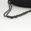 CHANEL Chain Shoulder Bag Nylon Black Silver CC Auth 125969-7