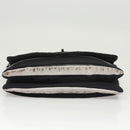 CHANEL Chain Shoulder Bag Nylon Black Silver CC Auth 125969-5