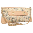CHANEL Accessory Pouch Silk Beige Gold CC Auth 125970-1