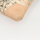 CHANEL Accessory Pouch Silk Beige Gold CC Auth 125970-10