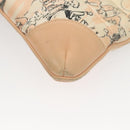 CHANEL Accessory Pouch Silk Beige Gold CC Auth 125970-11