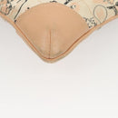 CHANEL Accessory Pouch Silk Beige Gold CC Auth 125970-13