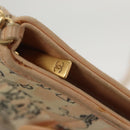 CHANEL Accessory Pouch Silk Beige Gold CC Auth 125970-14