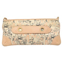 CHANEL Accessory Pouch Silk Beige Gold CC Auth 125970-2