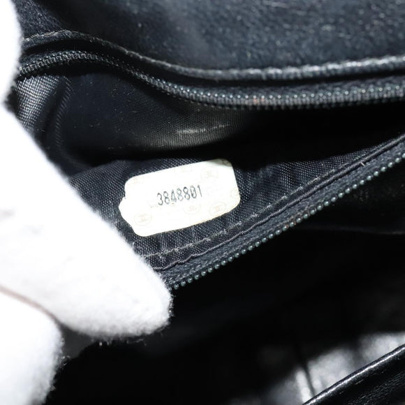 CHANEL Matelasse Chain Shoulder Bag Enamel Black Gold CC Auth 125971