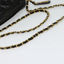 CHANEL Matelasse Chain Shoulder Bag Enamel Black Gold CC Auth 125971-7