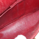 CHANEL Matelasse Chain Shoulder Bag Lamb Skin Red Gold CC Auth 125972-11