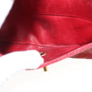 CHANEL Matelasse Chain Shoulder Bag Lamb Skin Red Gold CC Auth 125972-28