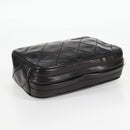 CHANEL Matelasse Chain Pouch Shoulder Bag Lamb Skin Black Gold CC Auth 125974V-6