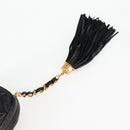 CHANEL Matelasse Chain Pouch Shoulder Bag Lamb Skin Black Gold CC Auth 125974V-7