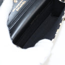 CHANEL Matelasse Checkered Flag Chain Shoulder Bag Nylon Beige CC Auth 125975M-10