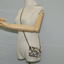 CHANEL Matelasse Checkered Flag Chain Shoulder Bag Nylon Beige CC Auth 125975M-24