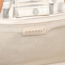 CHANEL Chain Tote Bag Canvas 2way Gray CC Auth 125976-21