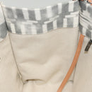 CHANEL Chain Tote Bag Canvas 2way Gray CC Auth 125976-23