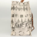 CHANEL Chain Tote Bag Canvas 2way Gray CC Auth 125976-4