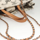 CHANEL Chain Tote Bag Canvas 2way Gray CC Auth 125976-7