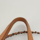 CHANEL Chain Tote Bag Canvas 2way Gray CC Auth 125976-14