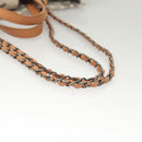 CHANEL Chain Tote Bag Canvas 2way Gray CC Auth 125976-8