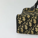Christian Dior Trotter Canvas Shoulder Bag Black Gold Auth 125986-9