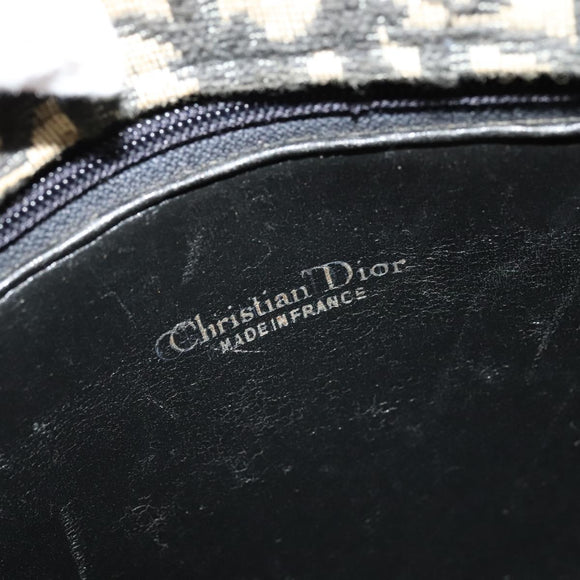 Christian Dior Trotter Canvas Shoulder Bag Black Gold Auth 125986