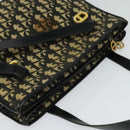 Christian Dior Trotter Canvas Shoulder Bag Black Gold Auth 125986-6