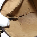 FENDI Zucca Canvas Shoulder Bag Brown Black gold Auth 125989-18