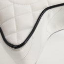 CHANEL Star Chain Shoulder Bag Satin White Gold CC Auth 125991SM-16