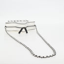 CHANEL Star Chain Shoulder Bag Satin White Gold CC Auth 125991SM-7