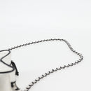 CHANEL Star Chain Shoulder Bag Satin White Gold CC Auth 125991SM-14