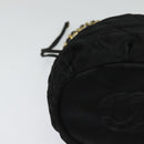 CHANEL Chain Shoulder Bag Nylon Black Gold CC Auth 125992-9