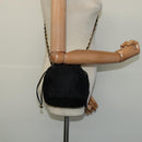 CHANEL Chain Shoulder Bag Nylon Black Gold CC Auth 125992-22