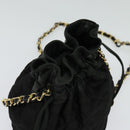 CHANEL Chain Shoulder Bag Nylon Black Gold CC Auth 125992-6
