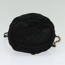 CHANEL Chain Shoulder Bag Nylon Black Gold CC Auth 125992-5