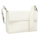 Salvatore Ferragamo Shoulder Bag Leather White Silver Auth 125994-1