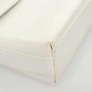 Salvatore Ferragamo Shoulder Bag Leather White Silver Auth 125994-10