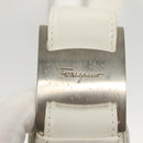 Salvatore Ferragamo Shoulder Bag Leather White Silver Auth 125994-14