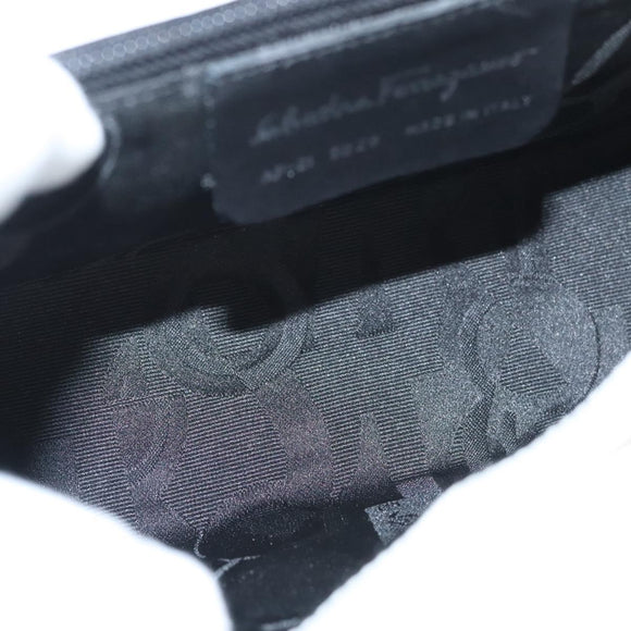 Salvatore Ferragamo Shoulder Bag Leather White Silver Auth 125994